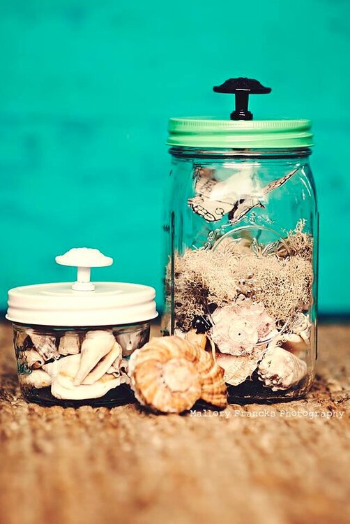 Seaside Mason Jars.  This project was created and photographed by the ever-so-talented Mallory Francks, a photographer in Salt L