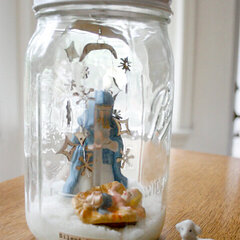 Silent Night Ball Jar using Cosmo Show Toppers