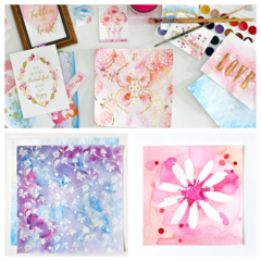 Julie Comstock had fun with the new Cosmo Cricket Watercolor Paper Collection