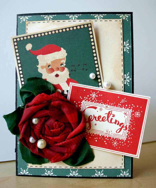 Cosmo Cricket: Santa Greetings Christmas Card