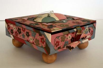 Side view of sewing box
