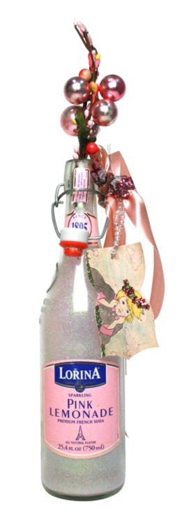 Pink Lemonade Bottle featuring Chantilly Lace Vintage &amp; Sparkle Glitter