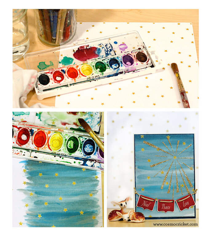 Watercolor Holiday Cards from Cosmo Cricket