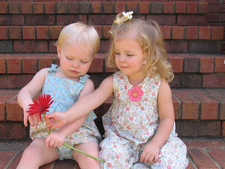 Sisters and Flowers - a perfect combination!