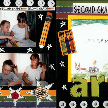 pg 5 and 6 Reminisce mini album: First day of second grade.