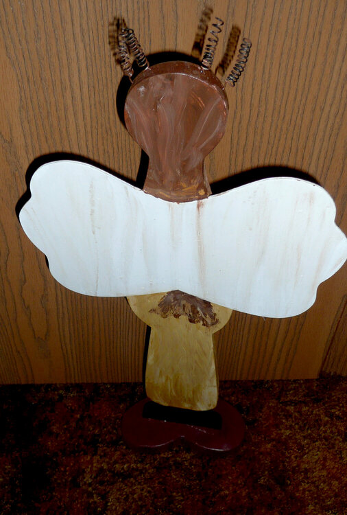 painted wooden angel back