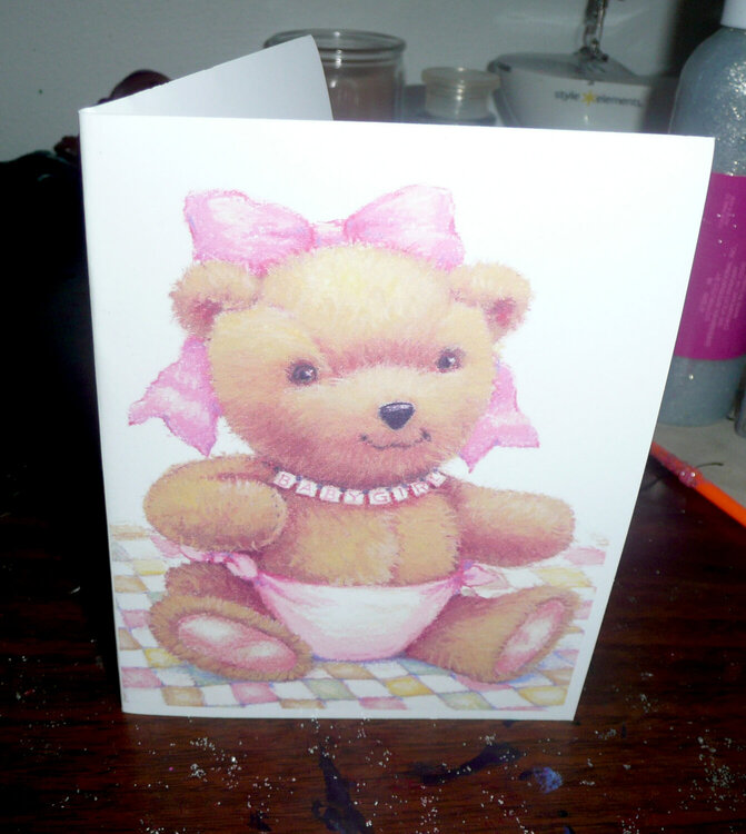 Baby girl card front