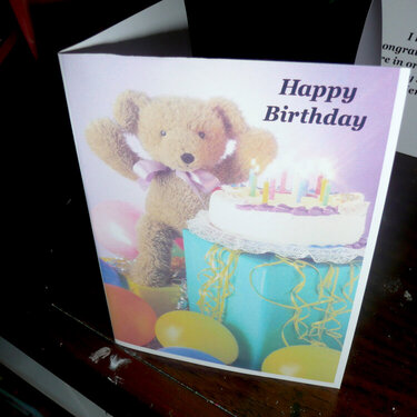 birthday bear card front