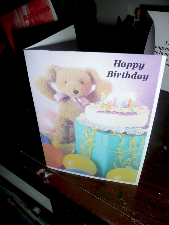 birthday bear card front