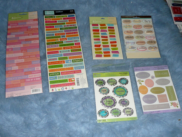 saying stickers and embellies $1 shop birthday