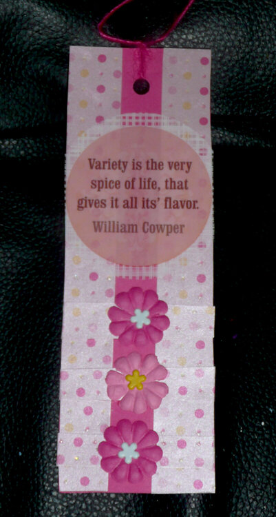 Variety is the very spice of life bookmark