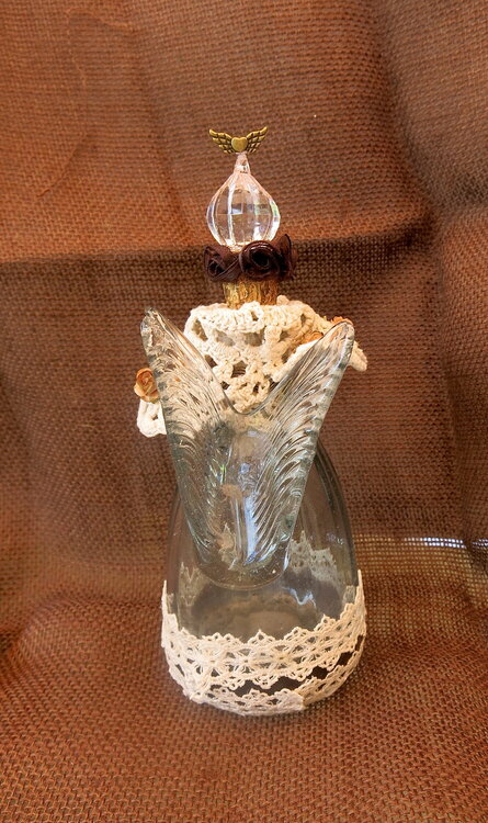Steampunk Altered Bottle With Wings