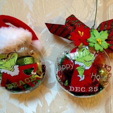 Homemade Ornamements For My Grinch Christmas Tree