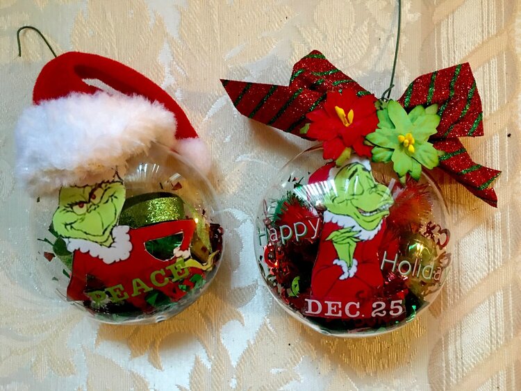 Homemade Ornamements For My Grinch Christmas Tree