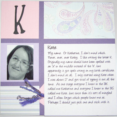 Book Of Me - K for Kate