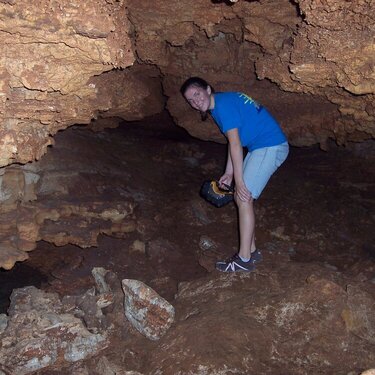 Me exploring the cave