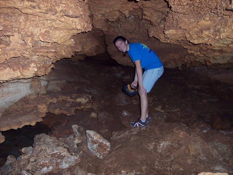 Me exploring the cave