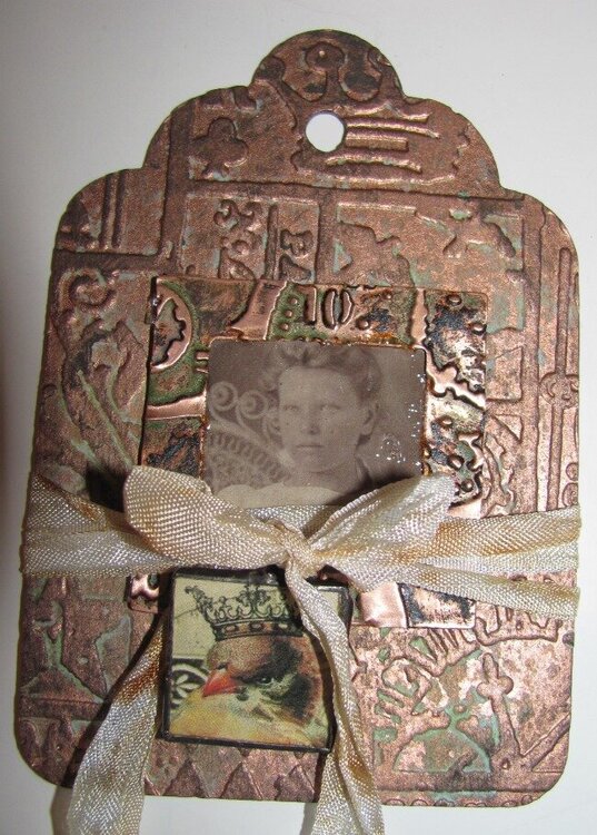 faux copper tag