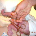 David cutting the umbilical cord!!