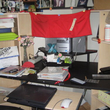 My desk, now semi-organized