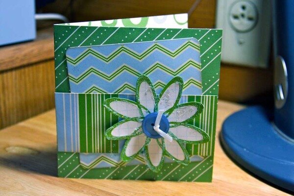Green flower card