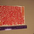 LP red teletype cardstock stickers