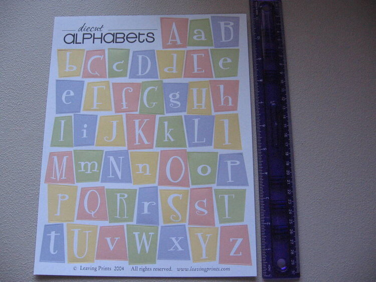 LP Pastel Funky Alphabet diecuts  1 sheet