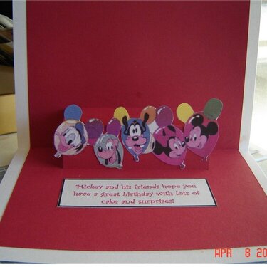 Inside of Disney card with popup