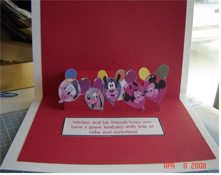 Inside of Disney card with popup