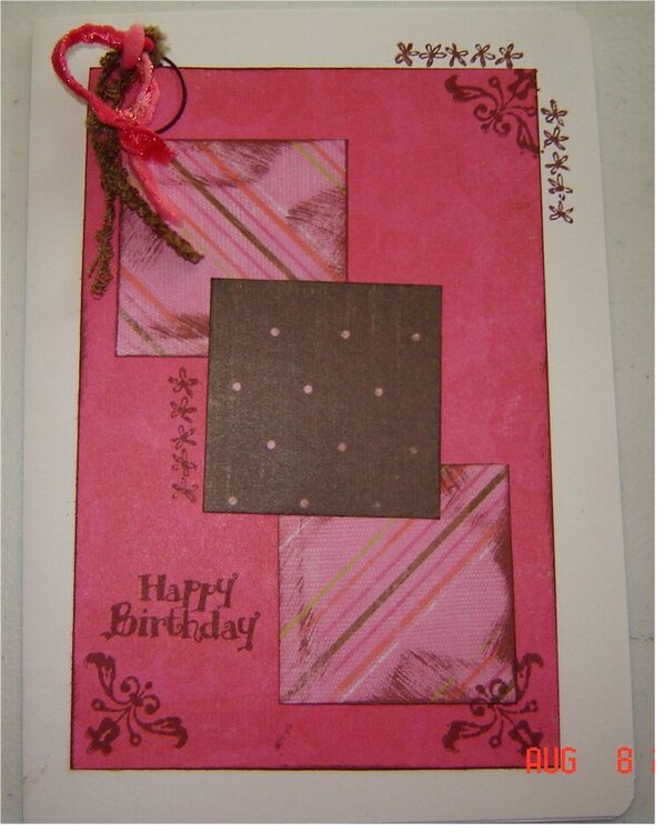 Pink &amp; chocolate Birthday card