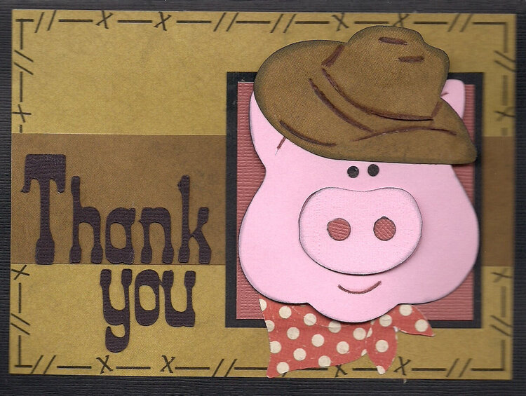 Pig Thank you card...