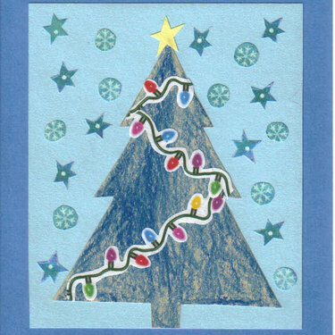 blue tree card