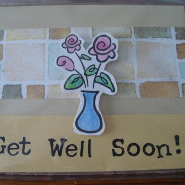 Get Well Soon 1-hand colored flower/vase