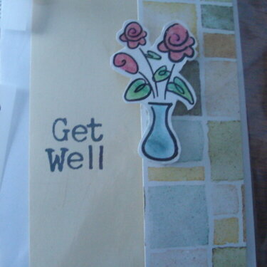 Get Well Soon 2-hand colored flower/vase