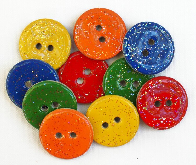 Chipboard Buttons (Set of 10) Primary Sparkles
