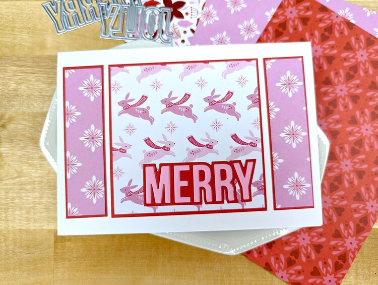 Christmas Paper Busting Card 6x8 Paper on 5x7 Card