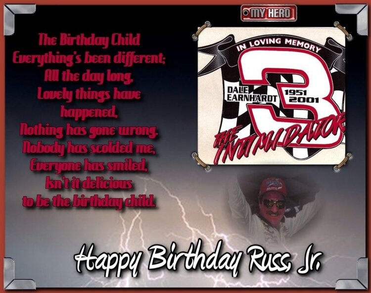 TRIBUTE TO DALE EARNHARDT SR, BIRTHDAY PAGE FOR SS