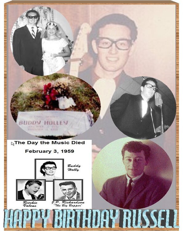 DAY MUSIC DIED - TRIBUTE TO BUDDY HOLLY, SEPT 7TH ALSO HUSB BIRTHDAY