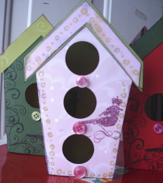 (birdhouse Christmas card)