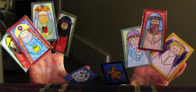 Christmas Finger Puppets in use