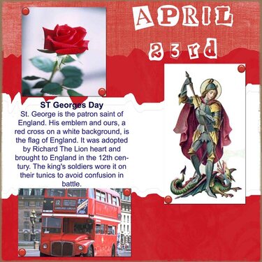 St Georges Day, April 23rd