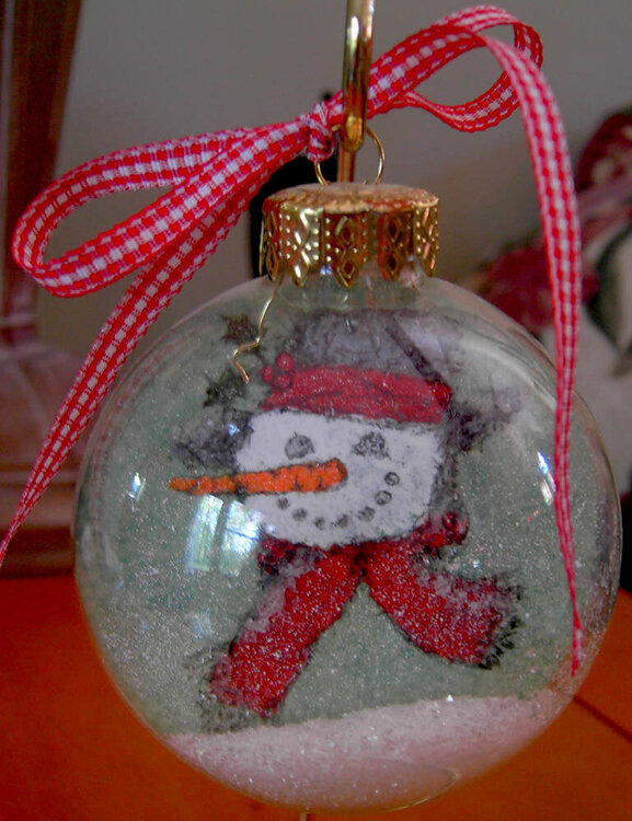 Stamped Glass Ball Ornament