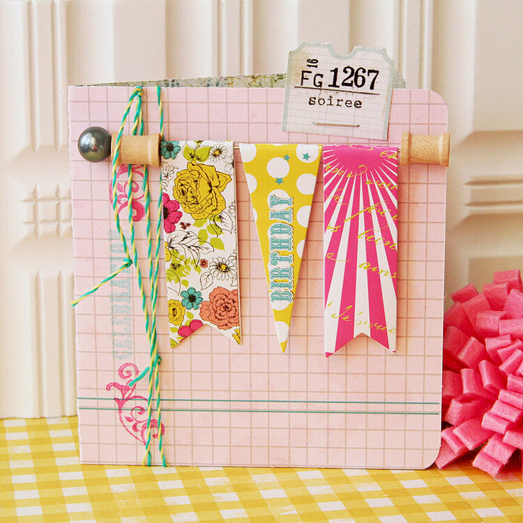 Birthday Banner card *Pink Paislee*