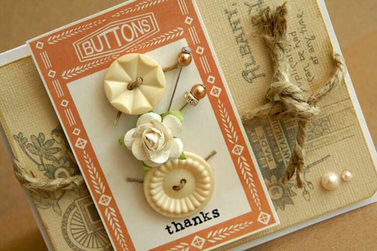 Button Thanks card