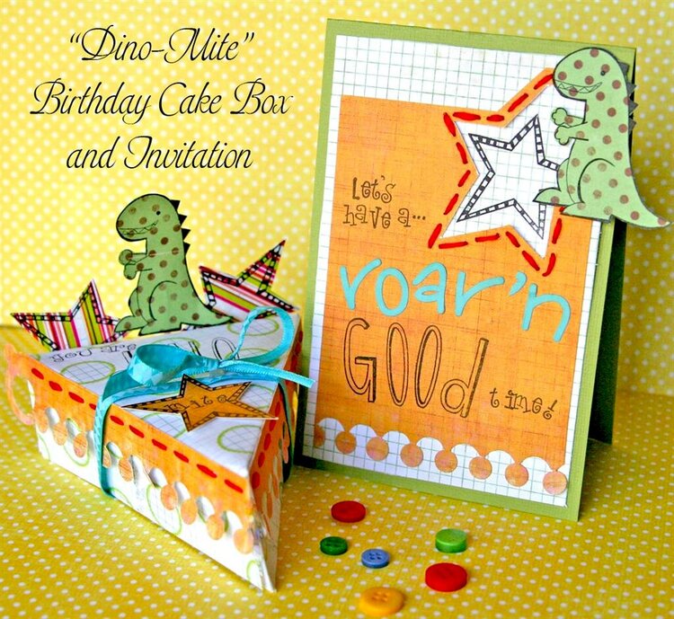 Dino-Mite Cake Box and Invitation