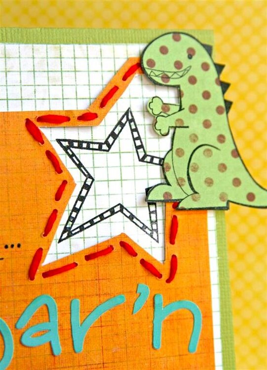 Dino-Mite card invitation - up close