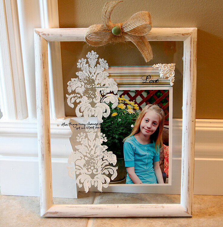 Clear Glass Frame with stamping *Melissa Frances*