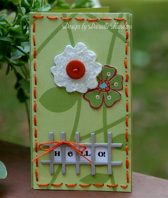 Hello stitched card