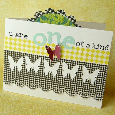 U are One of a Kind card *new Pink Paislee*