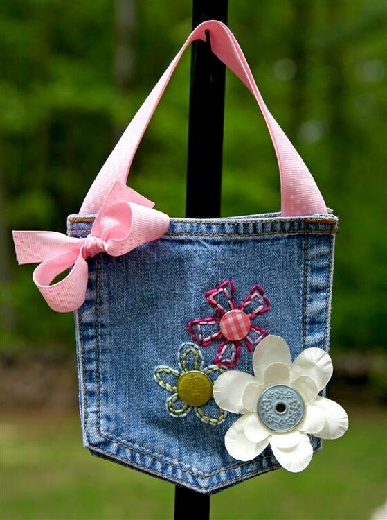 Stitched Pocketbook *Pink Paislee*